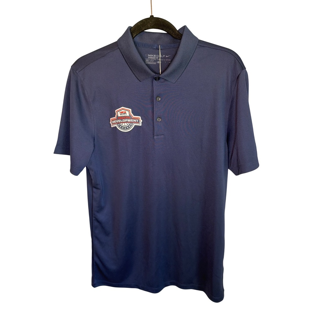 Nike Golf USA Basketball Youth Development Dri Fit Polo Shirt Men's Size S Navy